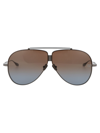 Valentino Garavani Blak Rhodium Titanium Sunglasses In Black Rhodium W/ Dark Brown To Blue Gradient