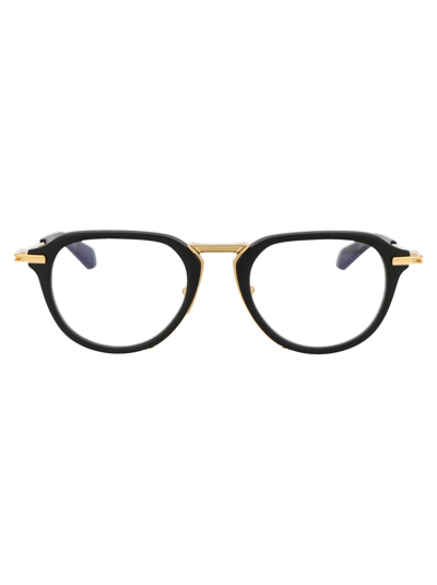 Dita Black & Gold Altrist Glasses In Matte Black - Yellow