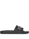 Dsquared2 Rubber Sandal With Icon Print In Black