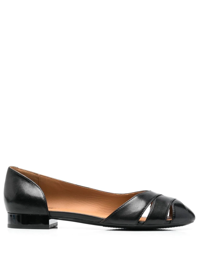 Geox Pheby Cut-out Ballerina Shoes In Black