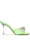 MACH & MACH DOUBLE BOW CRYSTAL-EMBELLISHED SANDALS