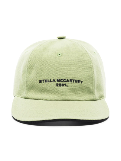 Stella Mccartney Stella Mc Cartney Baseball Hat With Logo Embroidery In Green