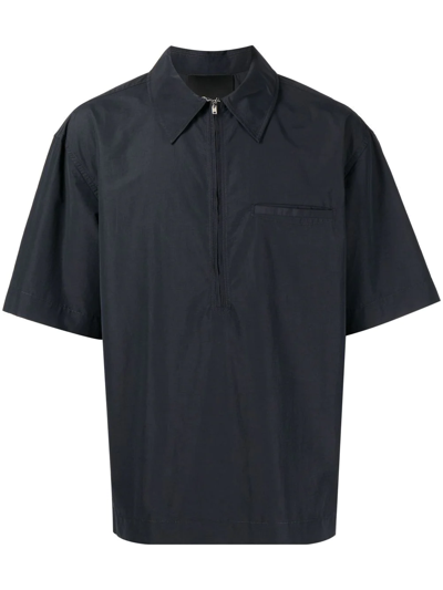 3.1 Phillip Lim Half-zip Polo Shirt In Black
