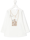 Monnalisa Graphic-print Cotton T-shirt In White