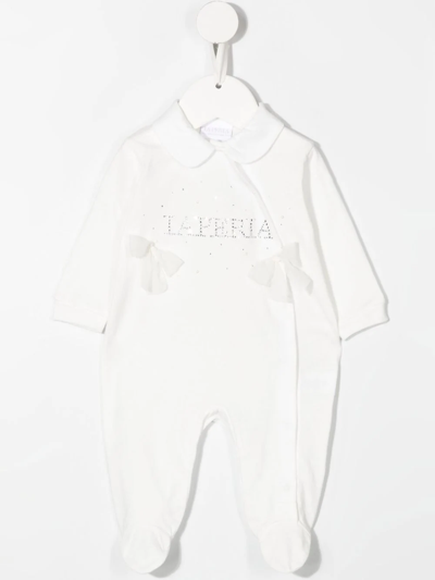 La Perla Babies' Logo缀饰连体衣套装 In White