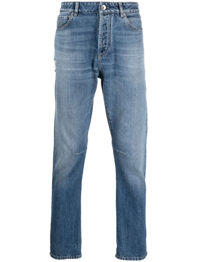 Brunello Cucinelli Mid-rise Straight-leg Jeans In Blue