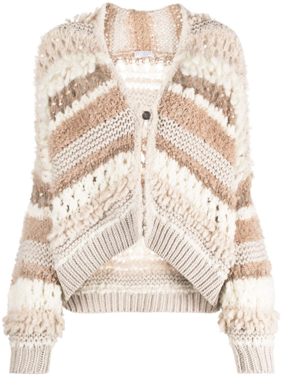 Brunello Cucinelli Argyle Knit Cashmere Vest In Neutrals