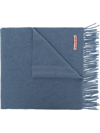 Acne Studios Fringed Wool Scarf In Blue