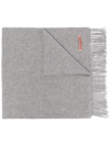 Acne Studios Fringed Wool Scarf In Grey