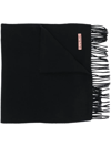 Acne Studios Fringed Wool Scarf In Black