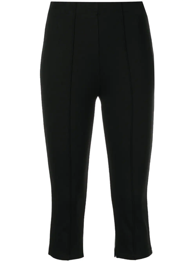 ANINE BING VIRGINIA CROPPED STRETCH-TWILL STRAIGHT-LEG PANTS 
