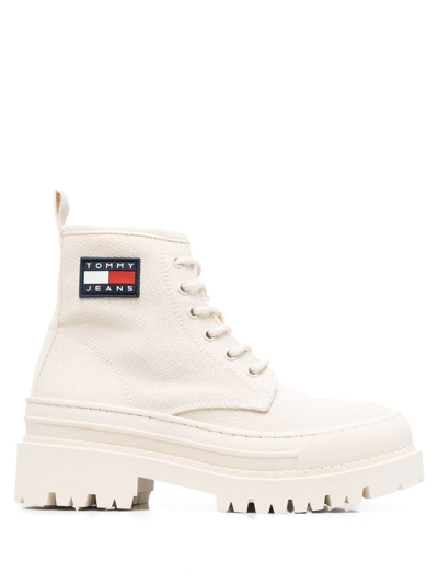Tommy Jeans Foxing Lace-up Ankle Boots In White