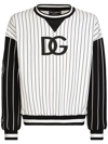 Dolce & Gabbana Stripe-panelled Jersey Sweatshirt In White
