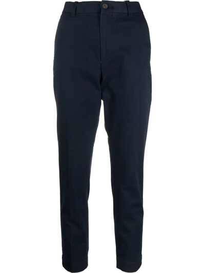 Polo Ralph Lauren Cropped Slim-cut Chinos In Blue