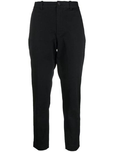 Polo Ralph Lauren Cropped Tapered-leg Chinos In Black