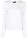 Theory Long-sleeved Cotton T-shirt In White