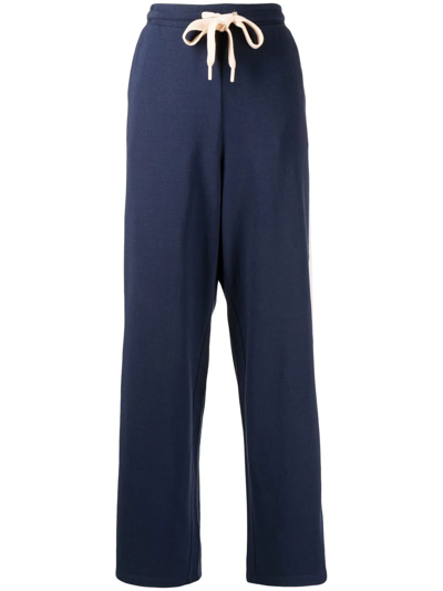 The Upside Escapade Avalon Striped-trim Sweatpants In Navy