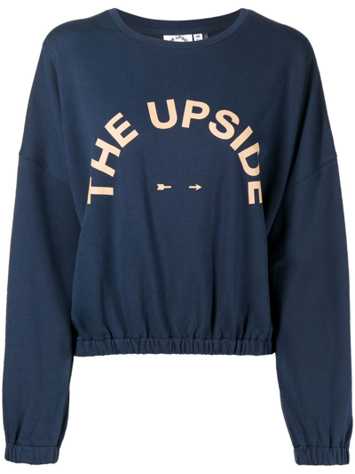 The Upside Escape Montana Cotton-blend Sweater In Navy