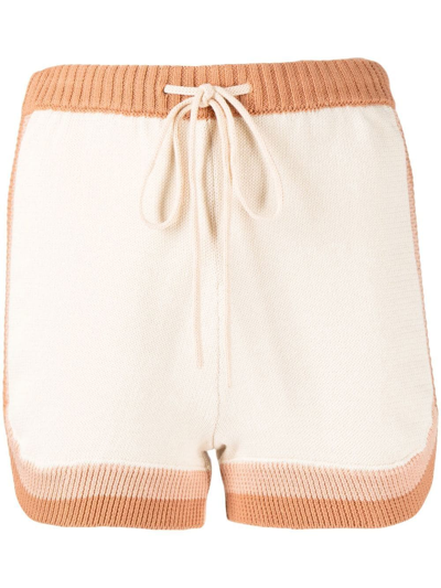 The Upside Kickstart Organic-cotton Knitted Shorts In Natural