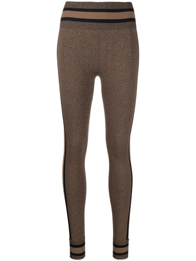 The Upside Marle High-rise Cropped Jersey Leggings In Brown