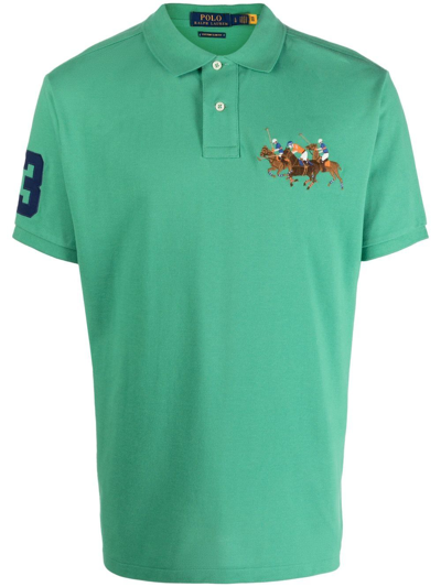 Polo Ralph Lauren Embroidered-logo Cotton Polo Shirt In Green