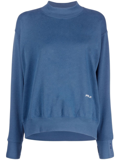 Polo Ralph Lauren Mock-neck Drop-shoulder Sweatshirt In Blue