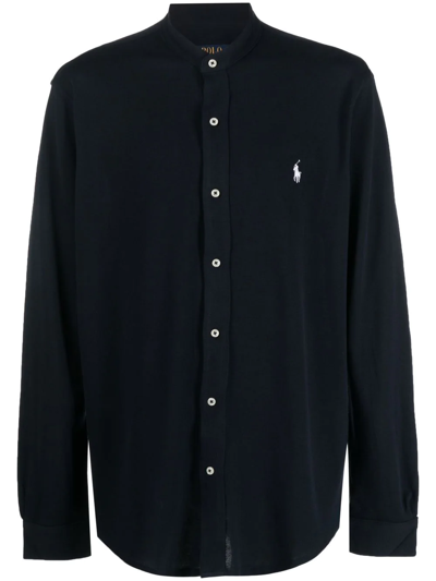 Polo Ralph Lauren Logo-embroidered Cotton Shirt In Blue