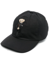 Ralph Lauren Bear-embroidered Cotton Baseball Cap In Black