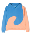 Erl Teen Wave Applique-detail Hoodie In Blue