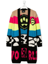 Barrow Jacquard Wool Blend Knit Cardigan In Black