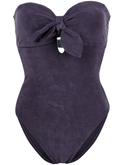 Zimmermann Lyre Tie-detailed Swimsuit In Purple