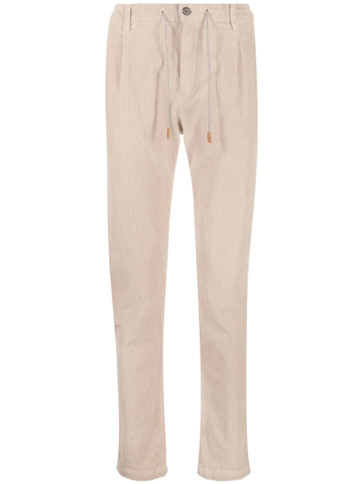 Eleventy Corduroy Straight-leg Trousers In Sand