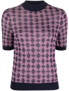 TORY BURCH GEOMETRIC-PRINT SHORT-SLEEVE JUMPER