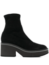Clergerie Women's Albane Mid Heel Platform Leather Booties In Black
