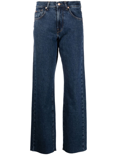 7 For All Mankind Wide-leg Jeans In Blue
