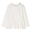 Il Gufo Peplum-hem Ruffle-collar Blouse In White