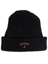 Paul & Shark Yatching Ribbed-knit Wool Beanie In Black