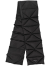 Prada Re-nylon Extractable-hood Padded Scarf In Black