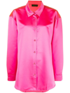 The Andamane Satin-finish Long-sleeve Shirt In Fuchsia