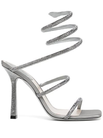 René Caovilla Cleo Crystal-embellished Sandals In Silver