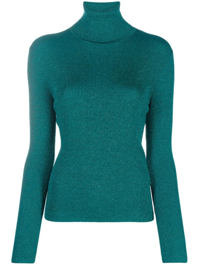 P.a.r.o.s.h Ribbed-knit Roll-neck Jumper In Grün