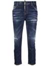 Dsquared2 Jennifer Cropped Skinny Jeans In Blue