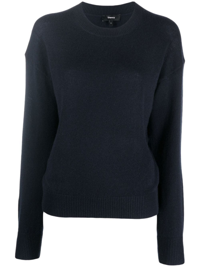Theory Fine-knit Cashmere Jumper In Blue