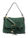 See By Chloé Joan Textured-leather And Suede Shoulder Bag In Green