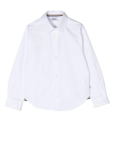 Bosswear Kids' Classic Button-up Shirt In 10p-white