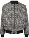Balmain Monogram-pattern Reversible Bomber Jacket In Neutrals