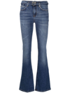 PINKO BELTED FLARED JEANS
