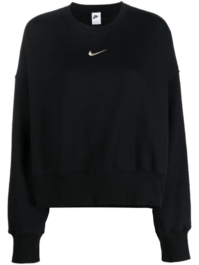 Nike Over-oversized Crew-neck Sweatshirt In Black