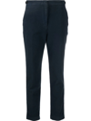 Aspesi Cropped Chino Trousers In Blue