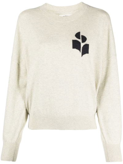 Isabel Marant Étoile Logo-print Crew-neck Jumper In Grey